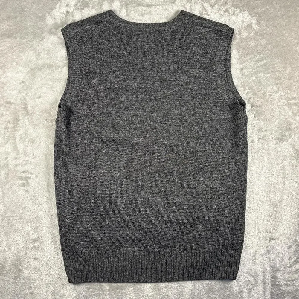 Peletti Iana Collezione Grey Merino Wool Blend Sweater Vest Size Large